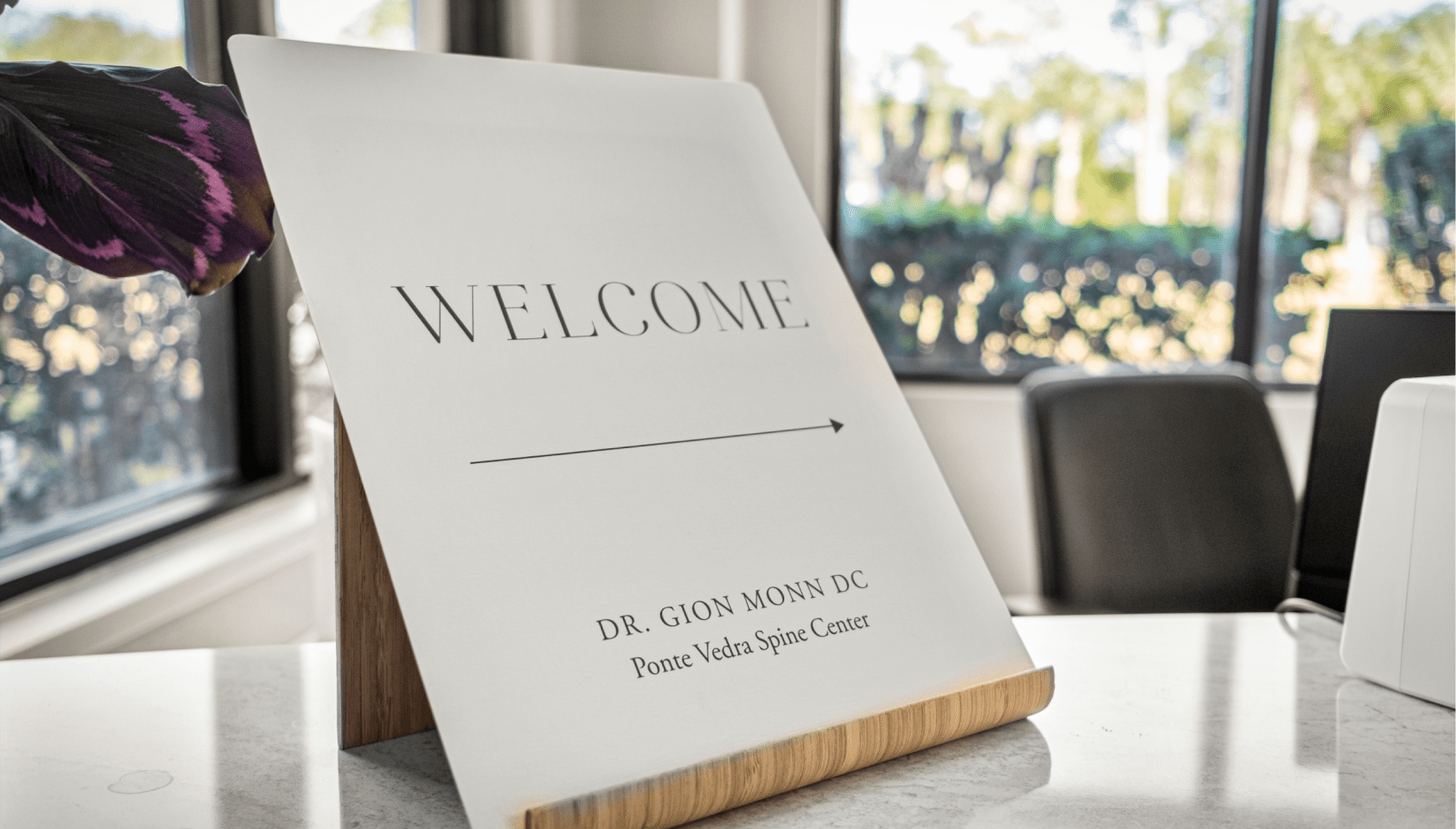 Ponte Vedra Spine Center welcome board